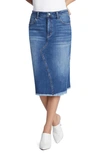 Wash Lab Denim Reveal Denim Midi Skirt In Beach Blue