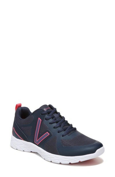 Vionic Miles Ii Sneaker In Navy/ Pink