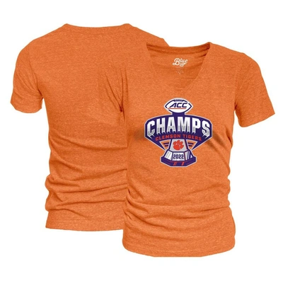 Blue 84 Orange Clemson Tigers 2022 Acc Football Conference Champions Locker Room V-neck T-shirt