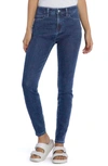 Hint Of Blu Brilliant High Waist Ankle Skinny Jeans In Navigate