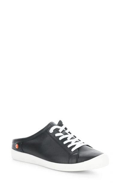 Softinos By Fly London Mule Trainer In Black Smooth Leather