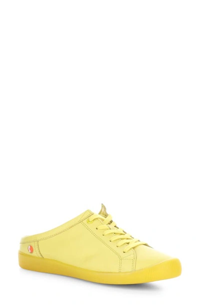 Softinos By Fly London Mule Sneaker In Light Yellow Smooth