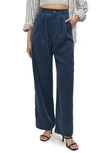 Reformation Mason Wide Leg Pants In Navy