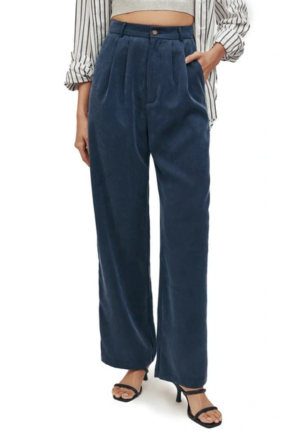 Reformation Mason Wide Leg Pants In Navy