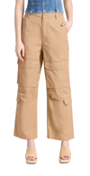English Factory Wide Leg Cargo Pants In Camel