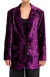 Endless Rose Pleated Crushed Velvet Blazer In Orchid
