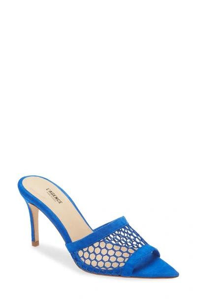 L Agence Pointed Toe Sandal In Cobalt Blue
