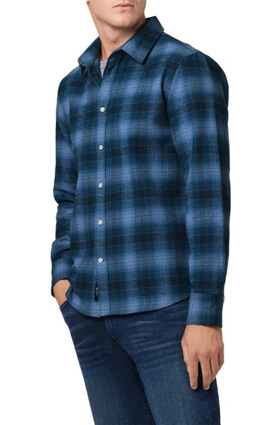 Joe's Cotton Flannel Button-up Shirt In Ombre Blue Plaid