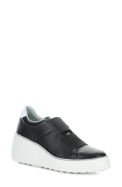 Fly London Dito Platform Wedge Trainer In 000 Black Dublin