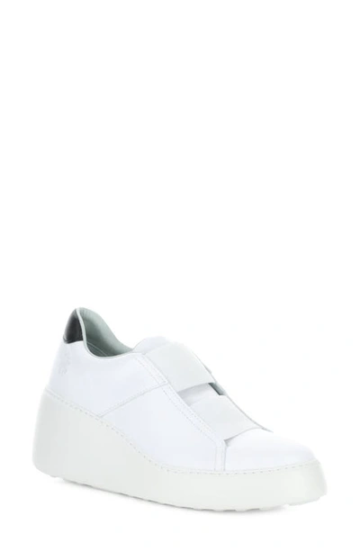 Fly London Dito Platform Wedge Sneaker In 001 White Dublin