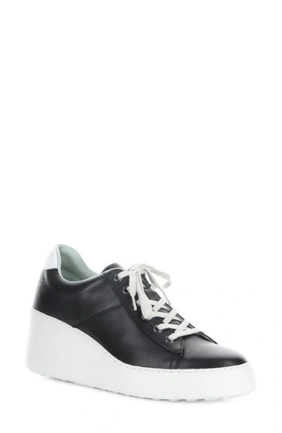 Fly London Delf Platform Wedge Sneaker In Black Dublin