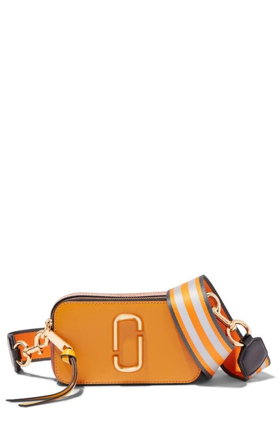 Marc Jacobs The Snapshot Leather Crossbody Bag In Orange