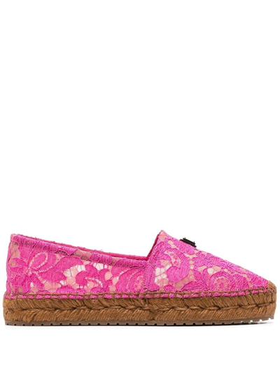 Dolce & Gabbana 20mm Lace Espadrilles In Pink