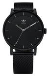 Adidas Originals District Milanese Bracelet Watch, 40mm In Black/ Gunmetal