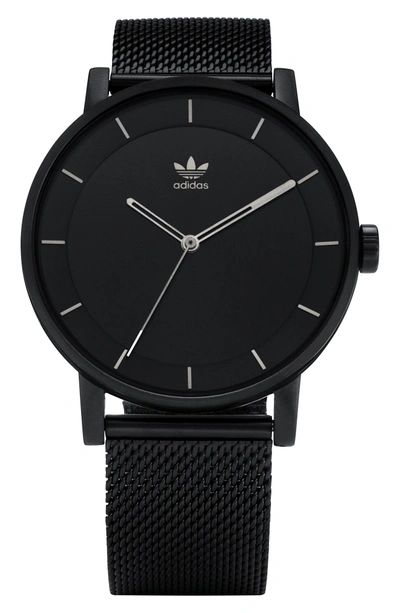Adidas Originals District Milanese Bracelet Watch, 40mm In Black/ Gunmetal