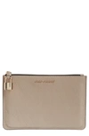 Marc Jacobs Medium Leather Pouch - Grey In Light Slate