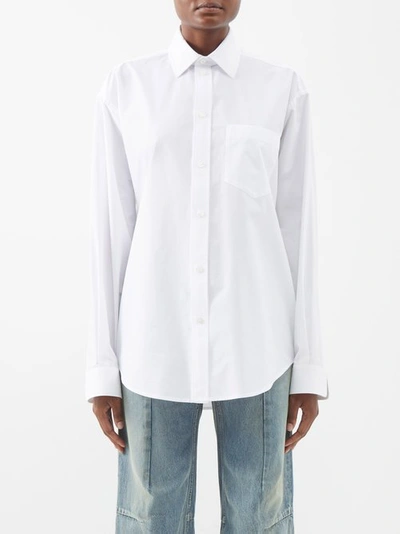 Balenciaga Hourglass Cotton-poplin Shirt In White