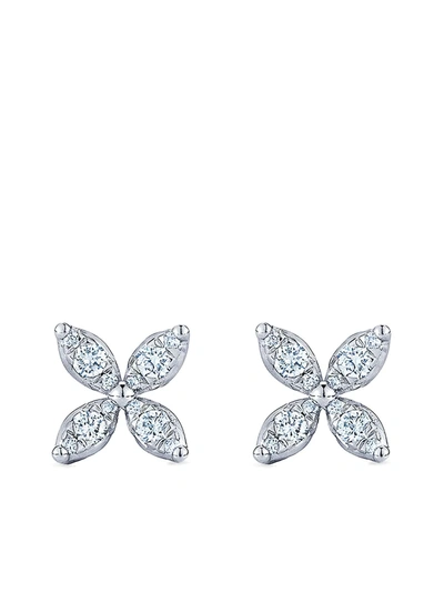 Kwiat Sunburst Diamond & 18k White Gold Small Flower Stud Earrings