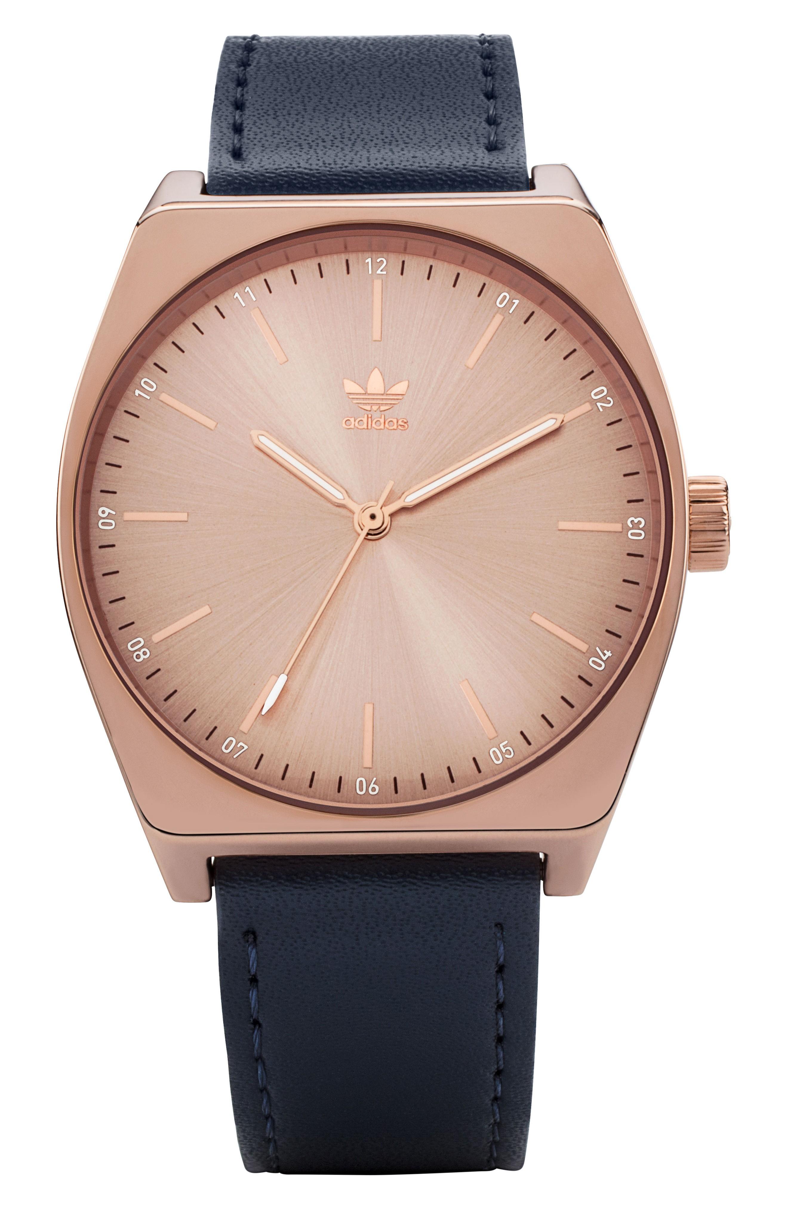 navy and rose gold adidas