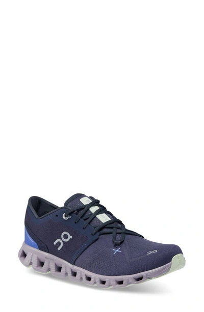 On Women's Cloud X 3 Low Top Trainers In Midnight/her
