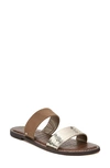 Sam Edelman Gala Two Strap Slide Sandal In Caramel Snake Print Suede