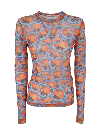 Jw Anderson Printed Sweater In Blue,multicolor