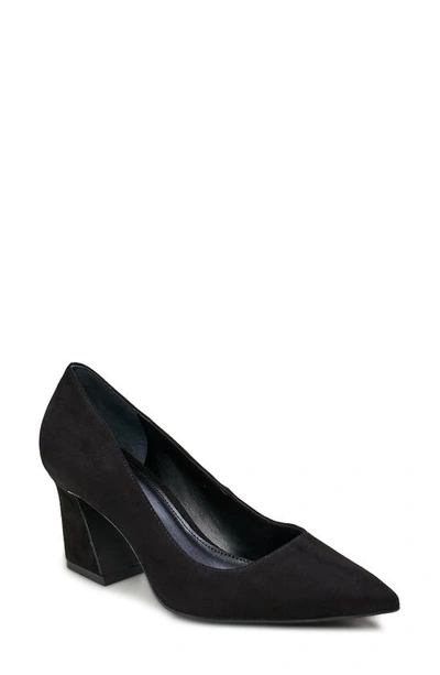 Vince Camuto Women's Hailenda Pointed-toe Flare-heel Pumps Women's Shoes In Black Suede