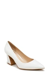 Vince Camuto Women's Hailenda Pointed-toe Flare-heel Pumps Women's Shoes In White
