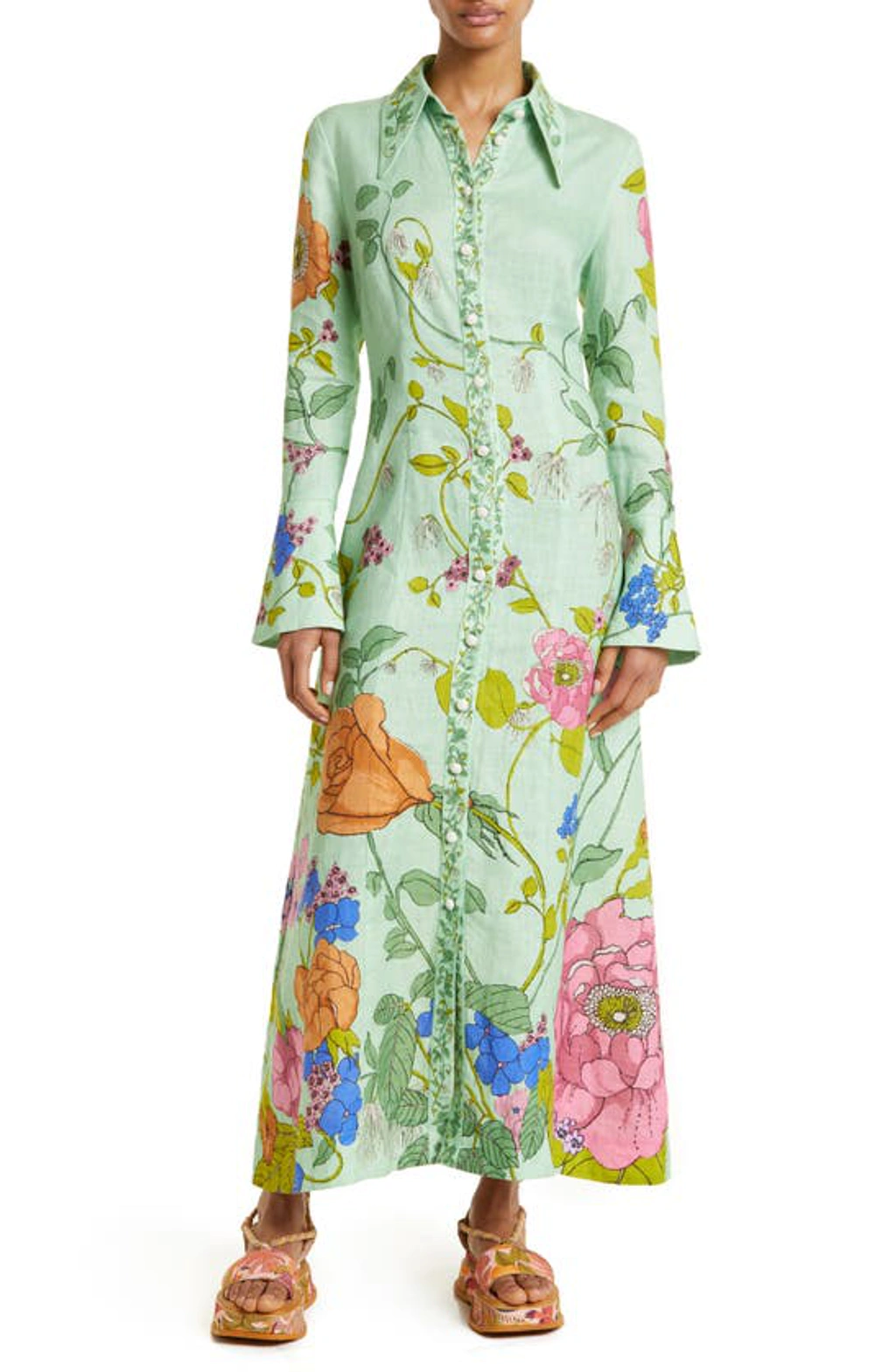 slim fit dress slacks Alemais Evergreen Shirtdress Multi main image 0