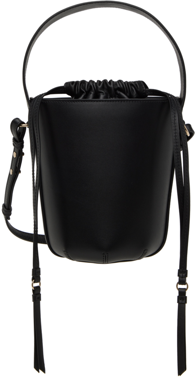 Chloé Sense Embroidered Leather Bucket Bag In 001 Black