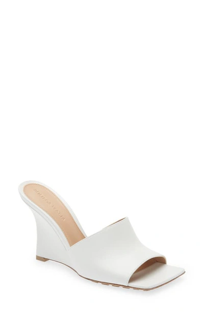 Bottega Veneta Stretch Slide Wedge Sandal In Optic White