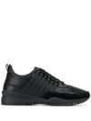 Dsquared2 Leather Striped Sneakers In Black