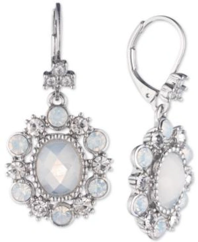 Marchesa Multi-stone Oval Drop Earrings In Silver