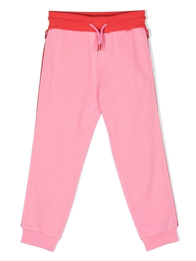 Marc Jacobs Kids' Colour-block Cotton Track Trousers In Pink