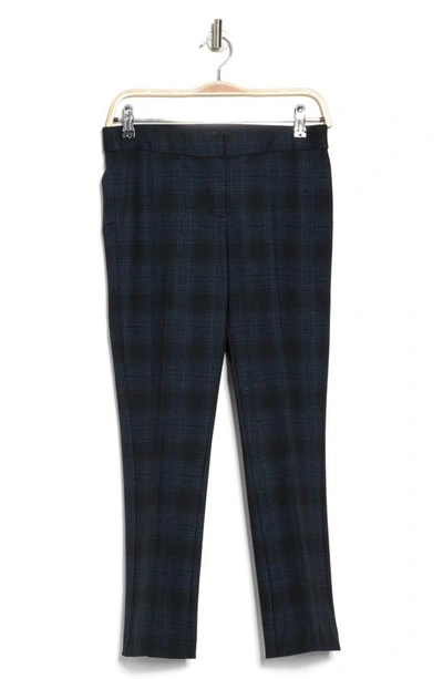 Amanda & Chelsea Ponté Plaid Mini Boot Cut Pants In Black