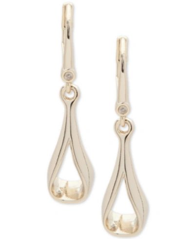 Dkny Gold-tone Open Drop Earrings, Created For Macy's