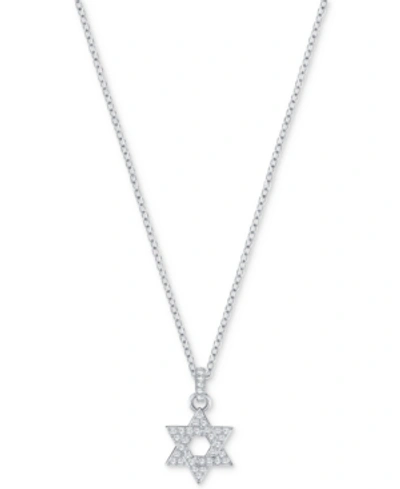Swarovski Silver-tone Pave Star Of David 16-1/2" Pendant Necklace