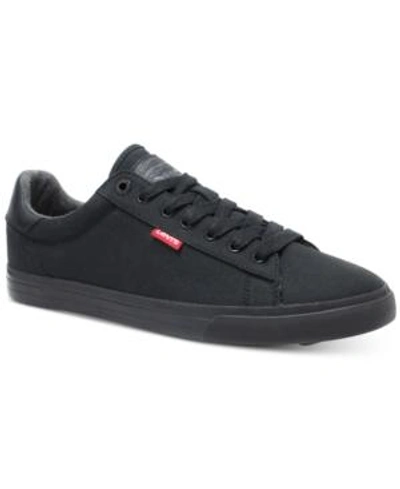 Levi's Men's Lodi Cotton Canvas Sneakers Men's Shoes In Black Monochrome