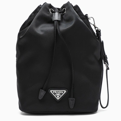 Prada Black Re-nylon Pouch With Drawstring