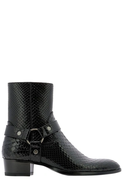 Saint Laurent Wyatt Harness Boots In 1000 ModeSens