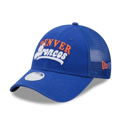 New Era Royal Denver Broncos Team Trucker 9forty Snapback Hat
