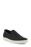 Ecco Soft 7 Water Resistant Slip-on Sneaker In Black