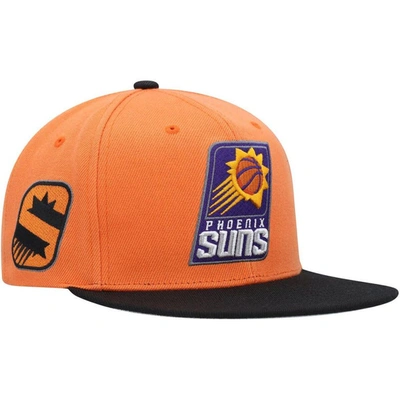 Mitchell & Ness Men's  Orange, Black Phoenix Suns Side Core 2.0 Snapback Hat In Orange,black