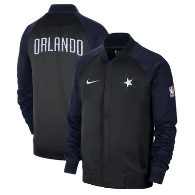Nike Men's  Black, Navy Orlando Magic 2022, 23 City Edition Showtime Thermaflex Full-zip Jacket In Black,navy