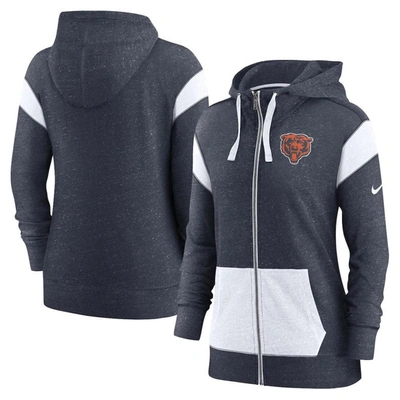Nike Women's Navy/white Chicago Bears Monaco Lightweight Full-zip Hoodie In Navy,white