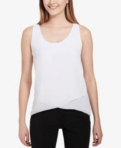 Calvin Klein Layered Asymmetrical Top In White