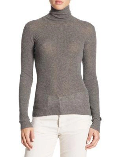 Vince Skinny Cashmere Sweater In Heather Stone