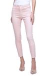 L Agence Margot High-rise Coated Skinny Jeans In Petal
