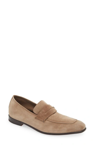 Zegna Men's L'asola Suede Loafers In Neutrals