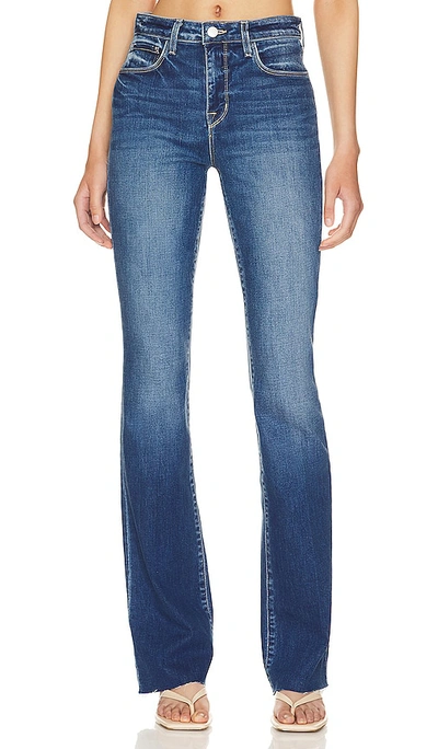 L'AGENCE Tati Feather Trim Jean in Saturated Black